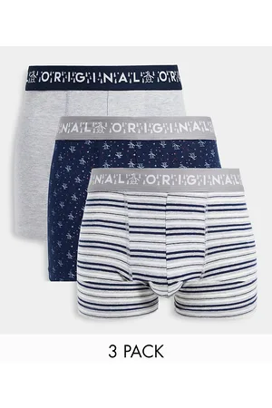 Original Penguin 3 pack festive boxers in navy and print