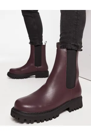 London Rebel Chunky mid calf chelsea boots in