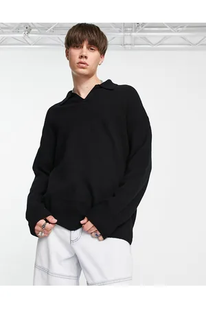 AllSaints Anson knitted polo style jumper in