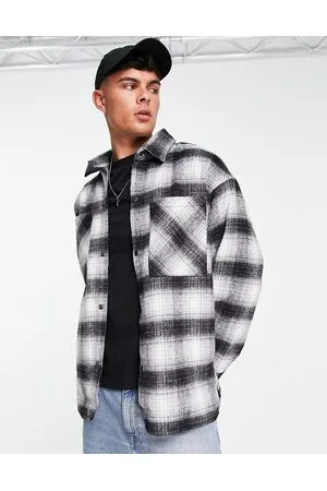 JACK & JONES Originals wool overshirt with pockets in check