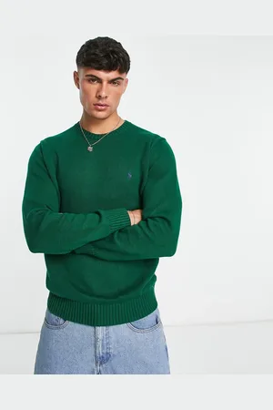 Ralph Lauren Icon logo heavyweight cotton knit jumper in dark