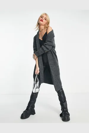 ONLY Longline cardigan in charcoal