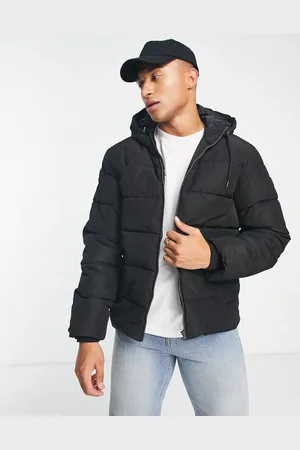 Only & Sons Heavy weight hooded puffer jacket in