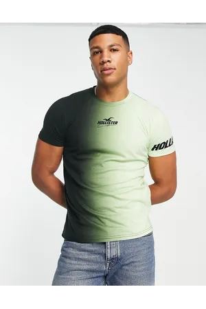 Hollister Sport central & sleeve logo ombre t-shirt in