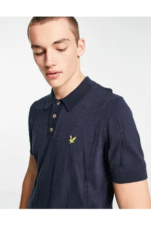 Lyle & Scott Archive cable knit polo shirt in