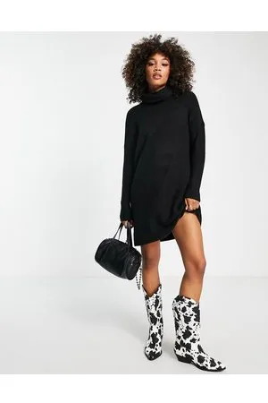 ONLY Roll neck knitted mini jumper dress in