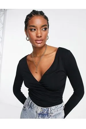 ASOS Wrap long sleeve bodysuit in