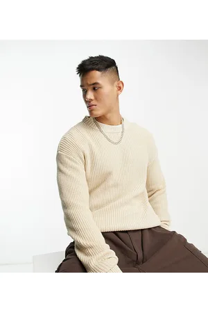 ADPT. Oversized ribbed jumper in oatmeal