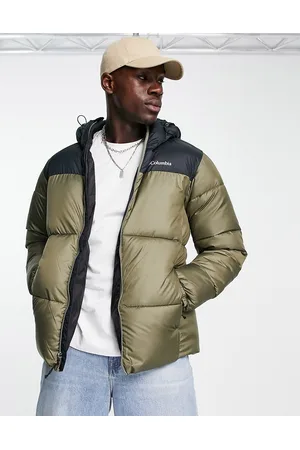 Columbia Puffect hooded puffer jacket in khaki