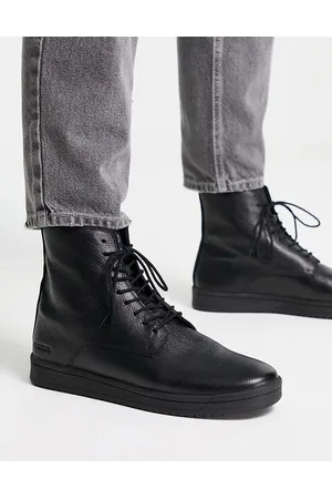 Original Penguin Minimal lace up boots in grain leather