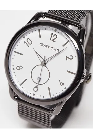 Brave Soul Mesh strap watch in gun tone