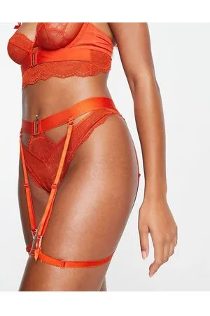 Hunkemöller Occult Pu And Lace Suspender Belt With Hardware Detail