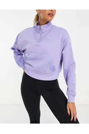 Nike mini swoosh oversized boxy best sale purple sweatshirt