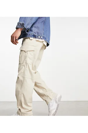 ADPT. Wide fit cargo trouser in beige