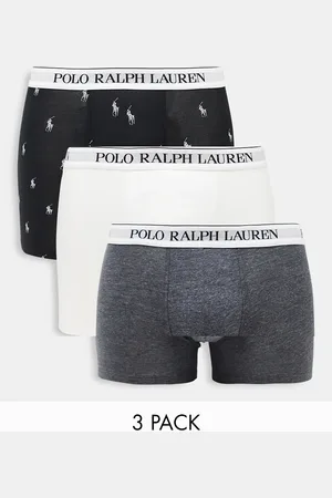 Ralph Lauren 3 pack trunks in /grey/white with all over pony logo