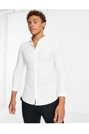 New Look Long sleeve muscle fit oxford shirt in