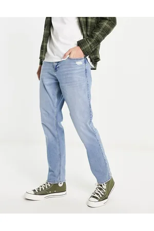 Hollister Distress repair vintage slim fit jeans in mid wash