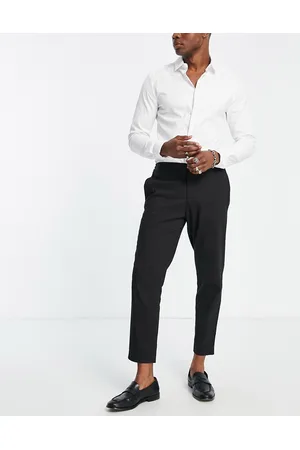 SELECTED Smart trousers in cropped tapered fit with elasticated waist in