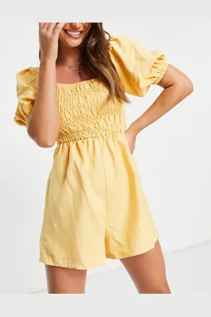 Rhythm Rthyhm Maia smocked beach playsuit in