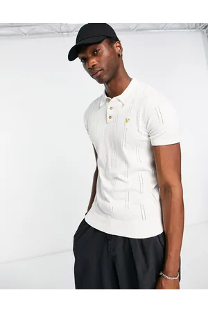 Lyle & Scott Archive cable knit polo shirt in