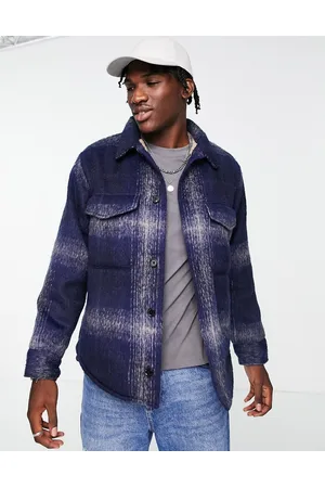 Abercrombie & Fitch Sherpa lined check jacket in
