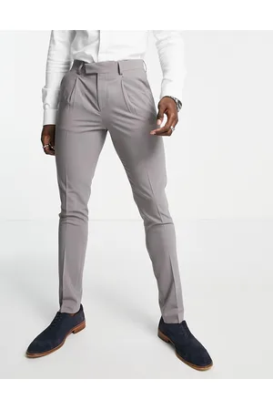 Noak Tower Hill' skinny suit trousers in worsted wool blend with stretch