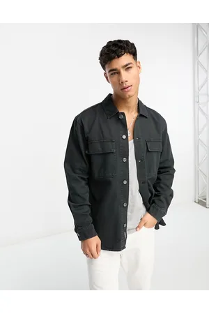 Pull&Bear Twill worker shirt in