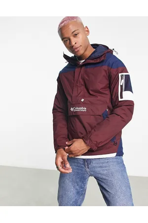 Columbia Challenger insulated overhead jacket in and burgundy
