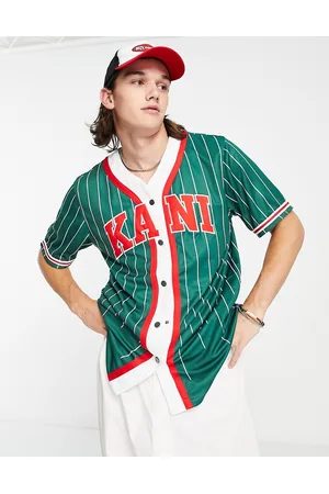 Karl Kani Serif pinstripe baseball shirt in