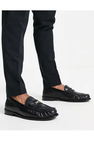 WALK LONDON Riva penny loafers in snake leather