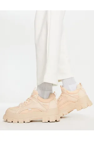 Buffalo Aspha mesh vegan trainers in beige