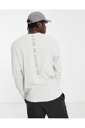 G-Star Typeface boxy fit long sleeve top in with back print