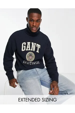 GANT Crest shield logo roll neck knit jumper in