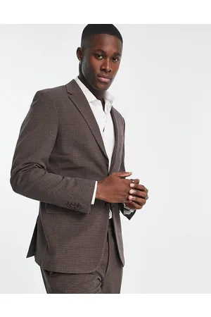 SELECTED Slim fit suit jacket in mini check