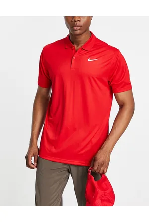 NIKE Mens The Athletic Dept. Polo Shirt Small Red Cotton