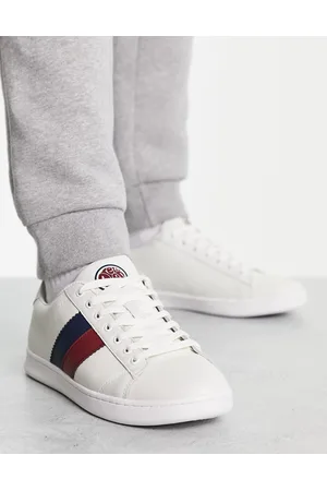 Pretty Green Men Boots - Tilby leather side stripe trainers in