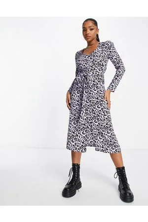 Monki Midi dress in animal print
