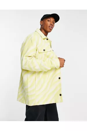 ASOS Men Jackets - Oversized lightweight shacket in zebra print