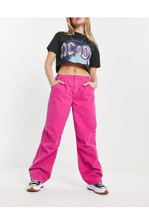 Raisa Vanessa Low Waist Faille Baggy Pant in Pink