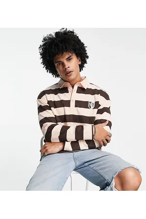 Native Youth Men Polo Shirts - X Football relaxed polo top in stripe