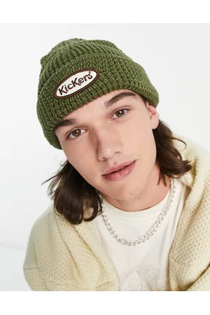 Kickers Waffle beanie in with logo embroidery
