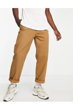 SELECTED Loose fit heavy twill trousers in beige