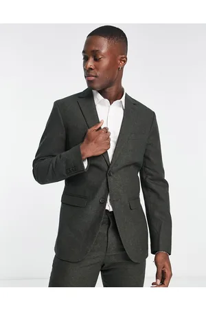 SELECTED Slim fit wool mix suit jacket in grey