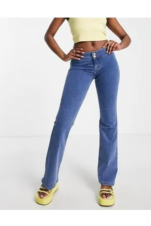 Topshop Low rise Joni flare jeans in mid