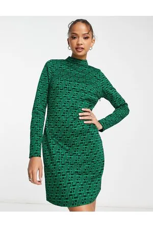 New Look Long sleeve mini dress in pattern