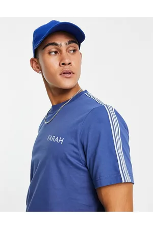 Farah Finlay t-shirt in steel with stripe detail Exclusive to ASOS