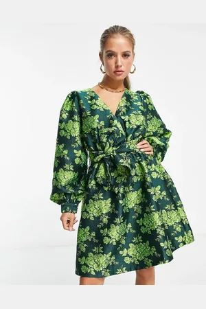 Y.A.S Y.A.S jacquard long sleeve mini dress in