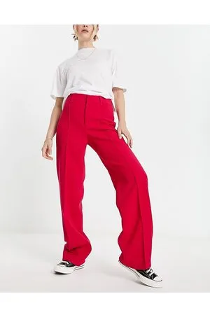 MANGO Wide leg tailored trousers in hot