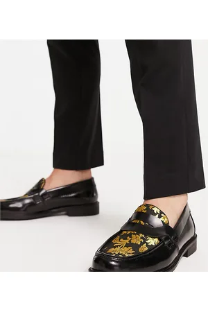 H by Hudson Exclusive Alex loafers in gold brocade