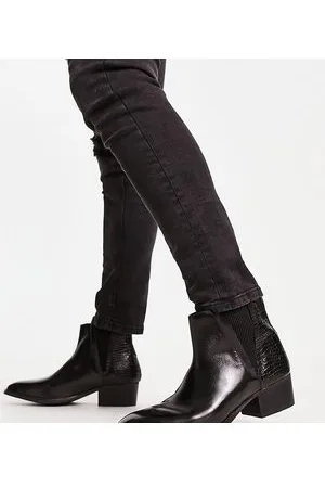 H by Hudson Exclusive Abram cuban chelsea boots in hi shine leather